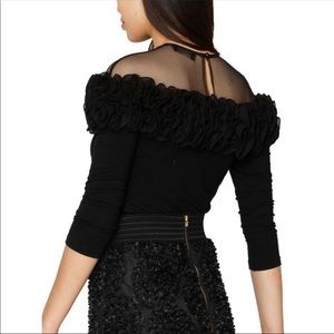 Black lace with ruffles